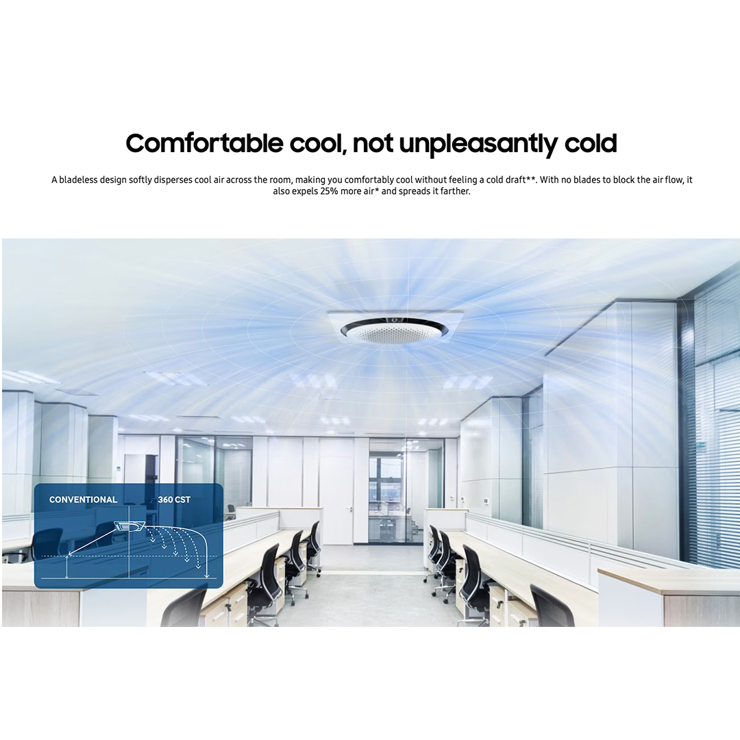 Samsung AC Cassette Inverter 360 Wind-Free 3 PK - AC071FE6DKF/EA |  AC071 FE6DKF